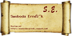 Swoboda Ernák névjegykártya